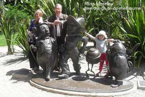 Grandma and grandad with statues