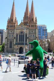 More traditional view of St Pauls Cathedral (except for the penguin).